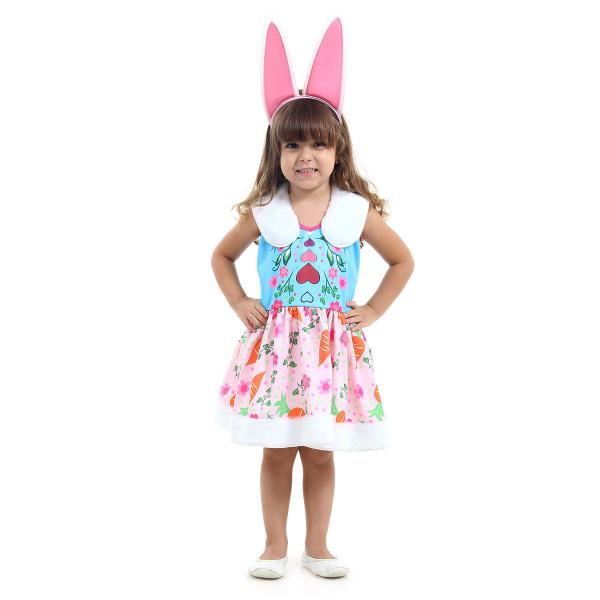 Imagem de Fantasia Coelha Encantada Vestido Infantil com Tiara