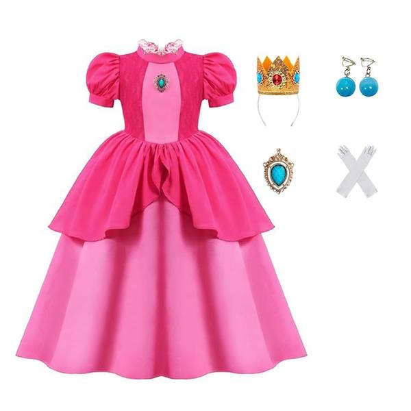 Imagem de Fantasia de cosplay Twhxiyicos Princess Peach Dress para meninas