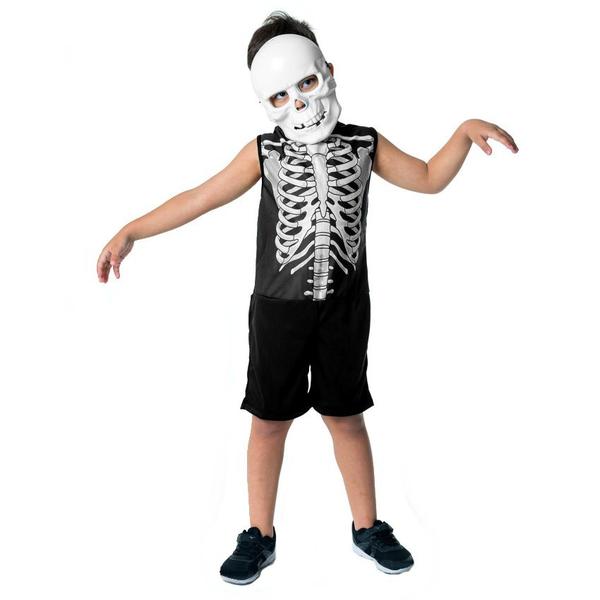 Fantasia de Criança Caveira Esqueleto + Acessórios Halloween - Toy Master Imagem de Fantasia de Criança Caveira Esqueleto + Acessórios Halloween