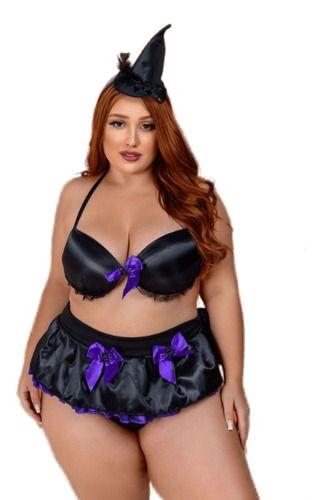 Imagem de Fantasia De Halloween Plus Size Bruxa Feminina R69