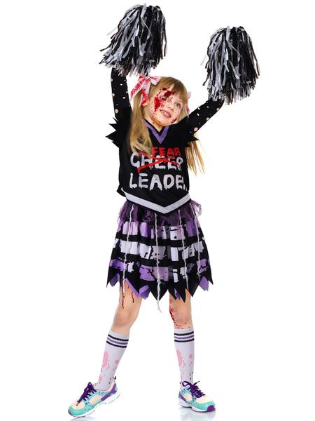 Imagem de Fantasia de Halloween Zombie Cheerleader para meninas de 8 a 10 anos