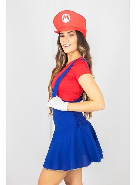 Imagem de Fantasia de Mario ou Luigi Encanadora Feminino Adulta Bros World