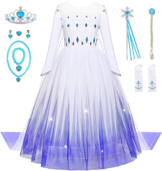 Imagem de Fantasia de princesa Aoiviss Snow Queen para meninas de 3 a 12 anos