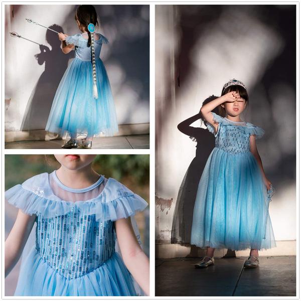 Imagem de Fantasia de princesa BanKids Dress Up com peruca, coroa e maça 2T-3T