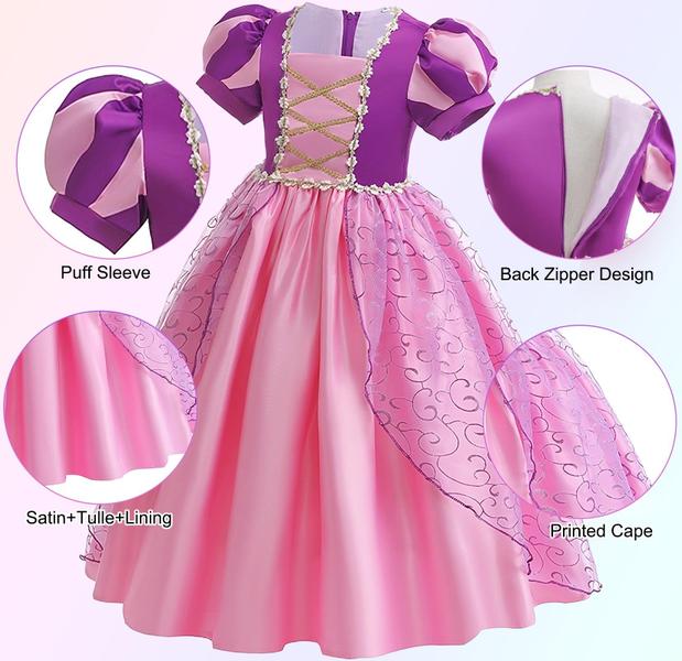 Imagem de Fantasia de princesa G.C Girls Rapunzel Dress Up de 3 a 10 anos