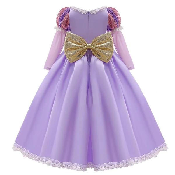 Imagem de Fantasia De Princesa Rapunzel Para Meninas, Vestido Emaranhado Para Festa De Halloween, Aniversário,