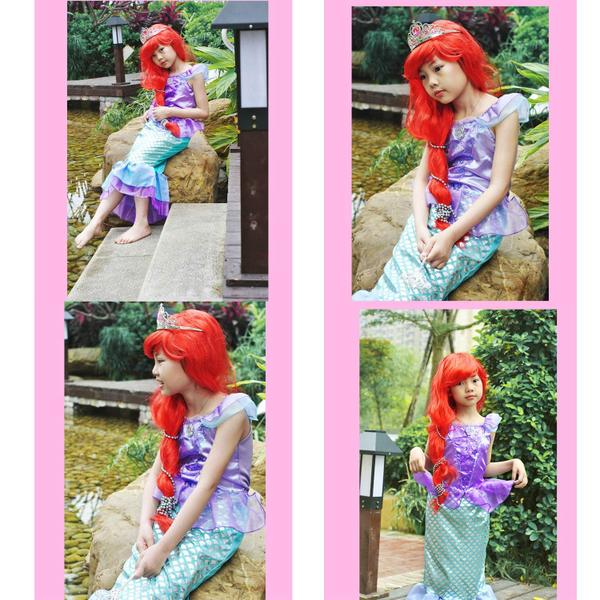 Imagem de Fantasia de princesa sereia Joy Join Little Girls 4T 5T com acessórios