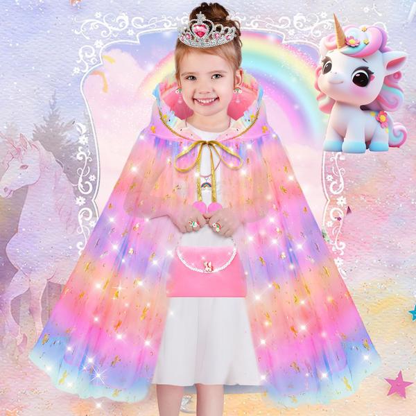 Imagem de Fantasia de princesa YAOOBEY para meninas de 4 a 6 anos com brinquedos