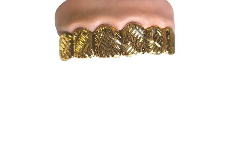 Imagem de Fantasia Dentes Falsos Estilo Rapper Dourado c/ gengiva-2un