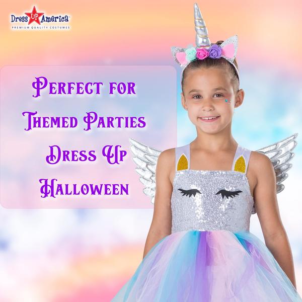 Imagem de Fantasia Dress Up America Unicorn para meninas com asas