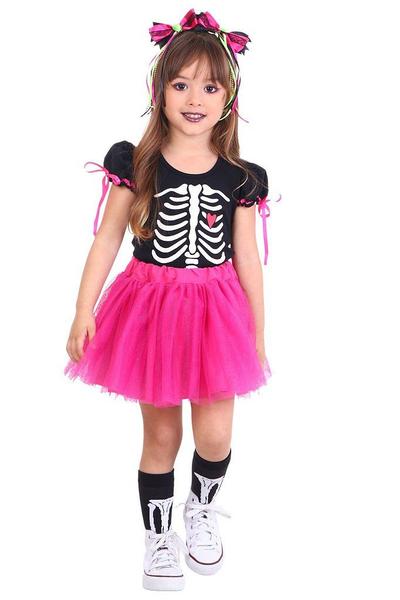 Imagem de Fantasia Esqueleto Menina PINK - HALLOWEEN - QUIMERA KIDS