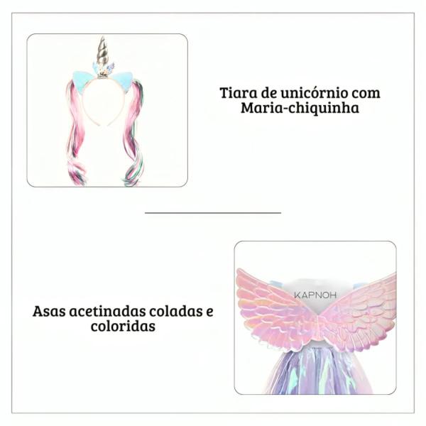 Imagem de Fantasia Feminina Infantil Luxo Unicornio Completa Promo