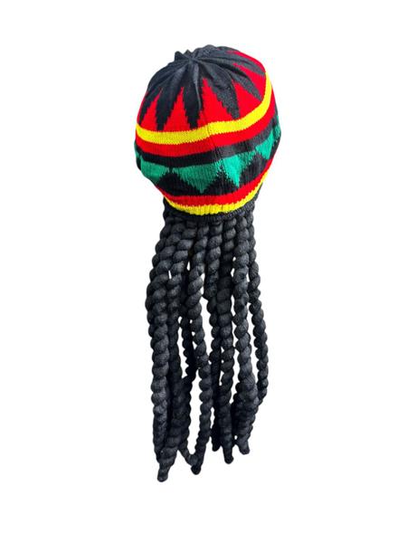 Imagem de Fantasia Gorro Jamaicano com cabelos dreads fibra sintetica