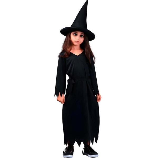 Fantasia Halloween Bruxa Infantil Preta Com Chapéu e Cinto P 2 - 4 - Sulamericana Imagem de Fantasia Halloween Bruxa Infantil Preta Com Chapéu e Cinto P 2 - 4