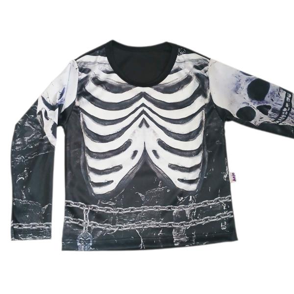 Imagem de Fantasia Halloween Caveira Infantil Camisa Esqueleto Manga Longa Anjo Fantasias 420