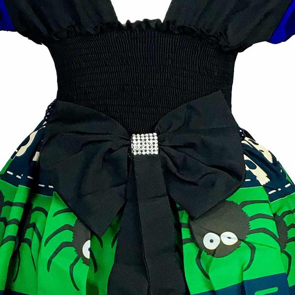 Imagem de Fantasia Halloween Infantil Feminina Vestido Abobora Com Tiara