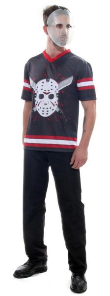 Imagem de Fantasia Halloween Jason Masculino Adulto Camisa C/ Máscara