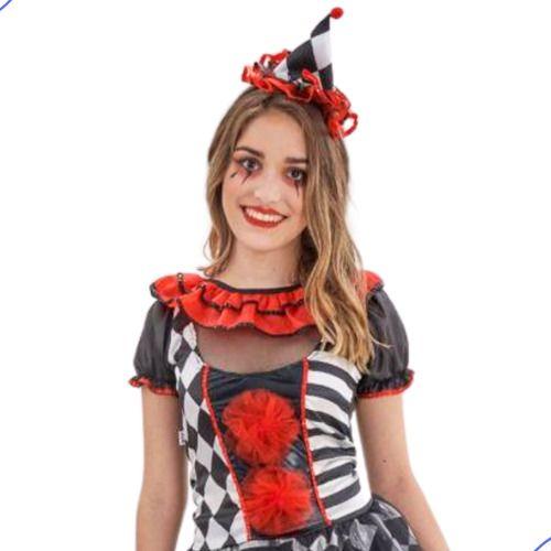 Imagem de Fantasia Halloween Palhaça Pierro Carnaval Palhacinha