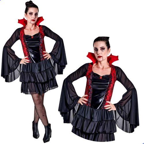 Imagem de Fantasia Halloween Vampira Cosplay Carnaval Dracula Adulta