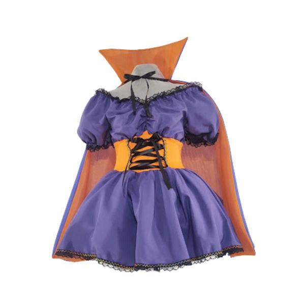 Imagem de Fantasia Halloween Vampira Infantil Dark de Luxo Com Capa