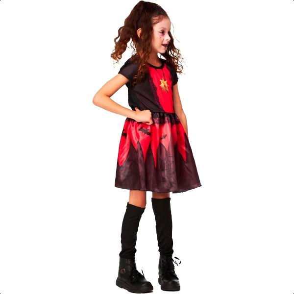 Fantasia Halloween Vampira Infantil pra Menina com Meias P 2 - 3 - Fantasias Carol FSP Imagem de Fantasia Halloween Vampira Infantil pra Menina com Meias P 2 - 3