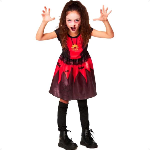 Fantasia Halloween Vampira Infantil pra Menina com Meias P 2 - 3 - Fantasias Carol FSP Imagem de Fantasia Halloween Vampira Infantil pra Menina com Meias P 2 - 3