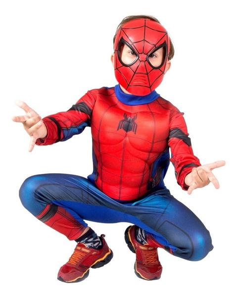 Imagem de Fantasia Homem Aranha Luxo Peitoral Spiderman Máscara Filme