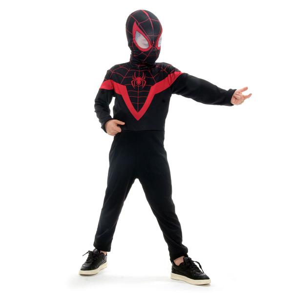 Imagem de Fantasia Homem Aranha Preto Miles Morales Infantil Original com Máscara - Marvel