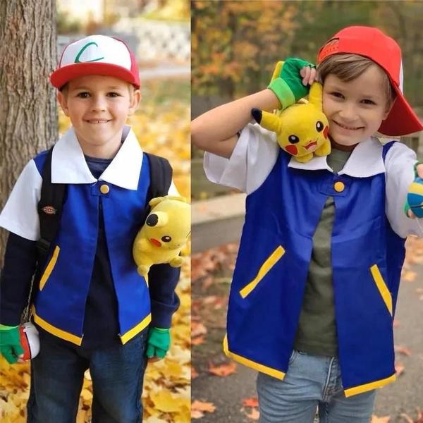 Imagem de Fantasia Infantil Ash Ketchum - Jaqueta Azul com Chapéu e Luvas para Festa