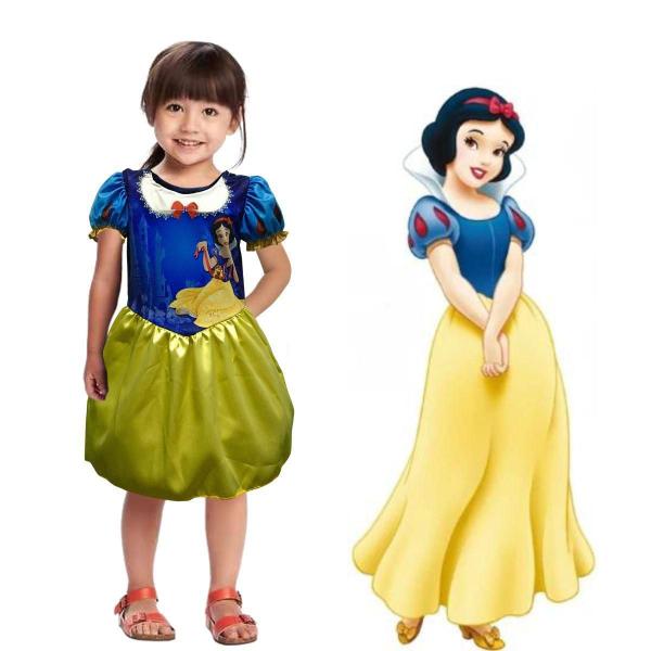 Imagem de Fantasia Infantil Branca de Neve pra Menina Curta e Clássica 