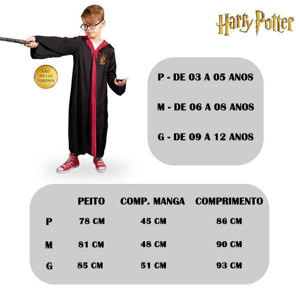 Imagem de Fantasia Infantil Capa Harry Potter + Óculos Novabrink Tam P