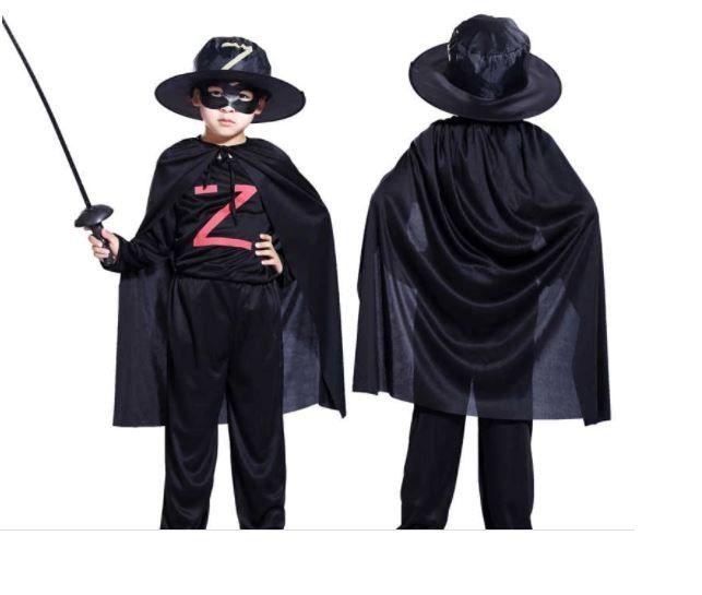 Imagem de Fantasia infantil Capa zorro vampiro bruxo ou bruxa preta