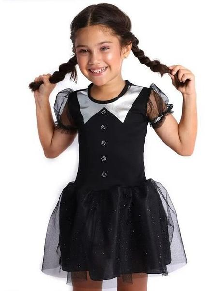 Imagem de Fantasia infantil cosplay Wandinha Vestido Tradicional Preto Standard Tango