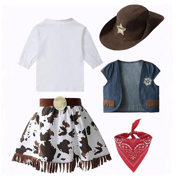 Imagem de Fantasia Infantil Cowgirl Country Vaqueira Conjunto 5 Pçs