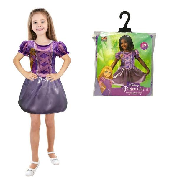 Imagem de Fantasia Infantil da Rapunzel Vestido Princesas para Meninas