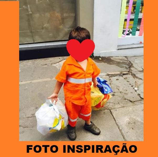 Imagem de Fantasia infantil Gari profissoções Lixeiro