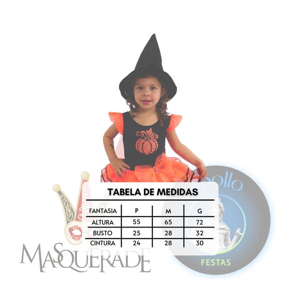 Imagem de Fantasia Infantil Halloween Bruxinha Abóbora Vestido