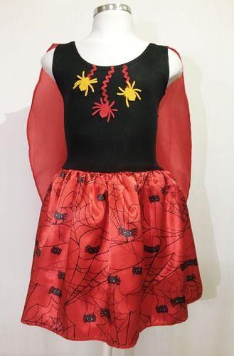 Imagem de Fantasia Infantil Halloween Bruxinha Aranha Vestido Com Capa