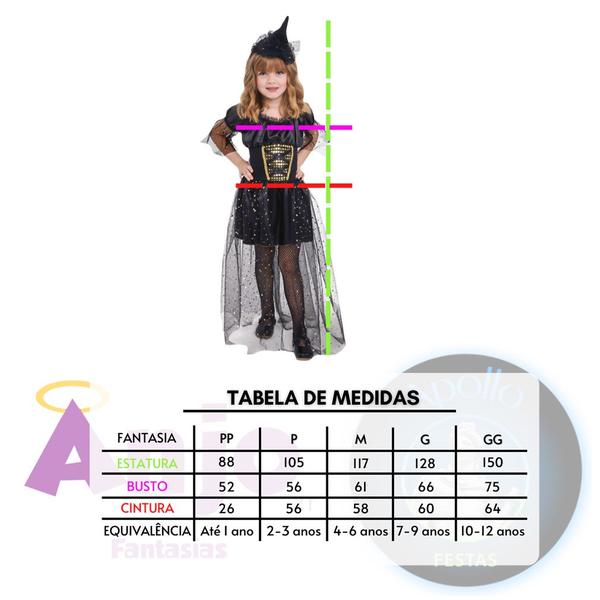 Imagem de Fantasia Infantil Halloween Bruxinha Bella com Tiara