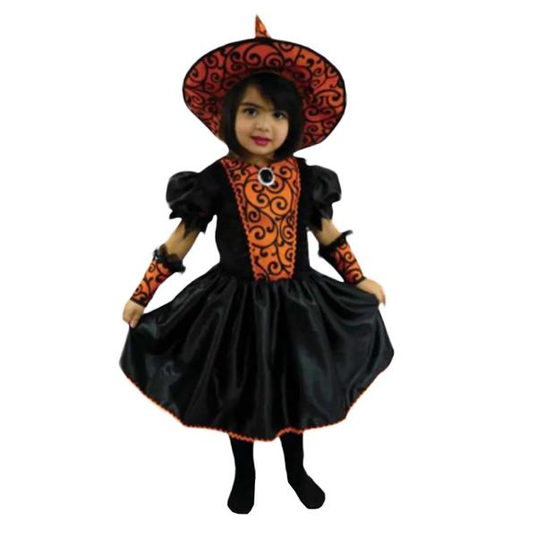 Imagem de Fantasia Infantil Halloween Bruxinha Sabrina com Luvas