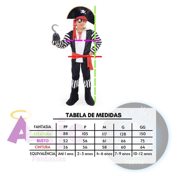 Imagem de Fantasia Infantil Halloween Pirata com Cinto e Bandana