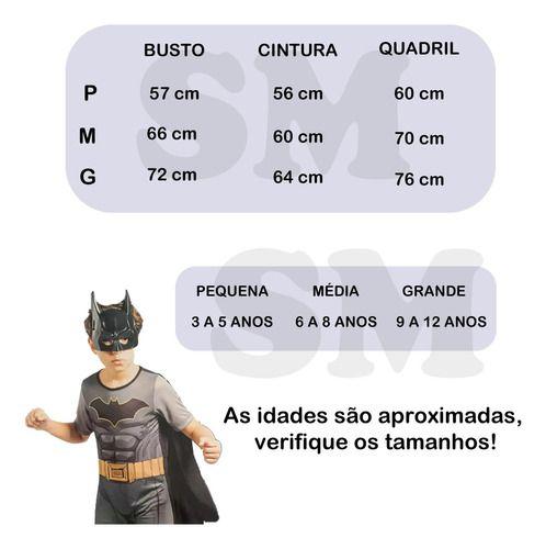 Imagem de Fantasia Infantil Herói Batman C/ Capa E Máscara Tam. G