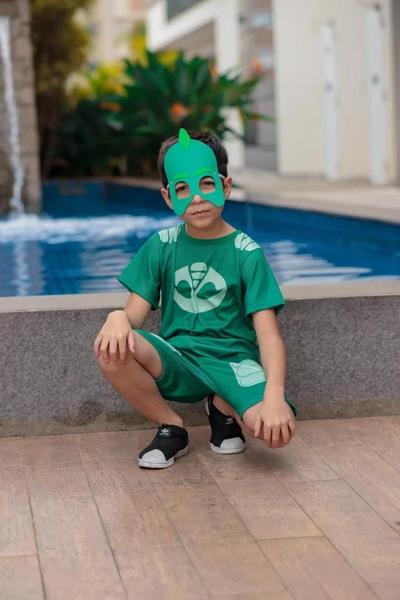 Imagem de Fantasia infantil Lagartixo PJ Masks Verde - Envio Rápido