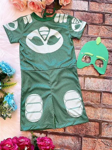 Imagem de Fantasia infantil Lagartixo PJ Masks Verde - Envio Rápido