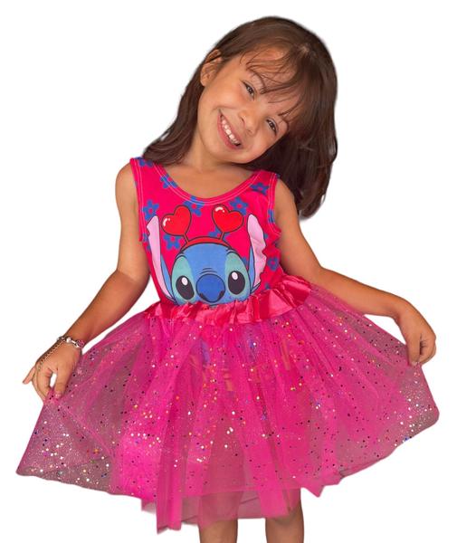 Fantasia Infantil lilo stich Body e Saia de tule rosa do ao 10