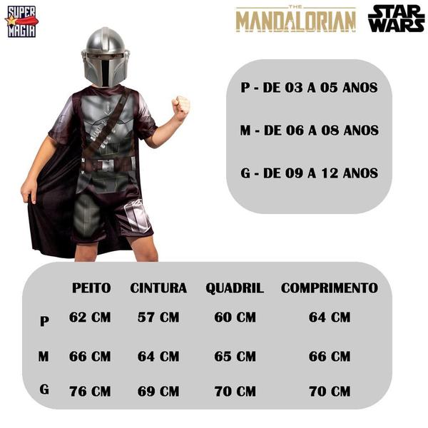 Imagem de Fantasia Infantil Madalorian Star Wars Capa E Máscara Tam G