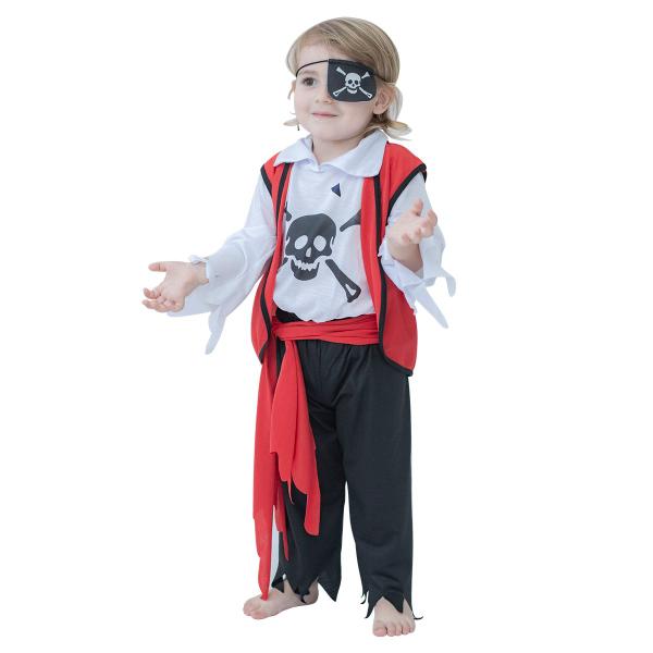 Imagem de Fantasia Infantil Menino Pirata Tapa Olho Temático Vermelho