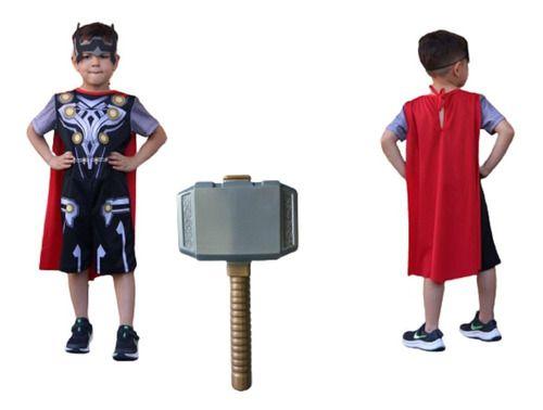 Imagem de Fantasia Infantil Menino Thor Com Capa Mascara E Martelo