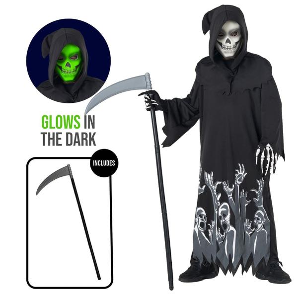 Imagem de Fantasia infantil Morph Glow In The Dark Grim Reaper tamanho M