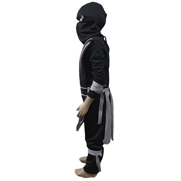 Imagem de Fantasia Infantil Ninja Silver Preto e Prata com Capuz